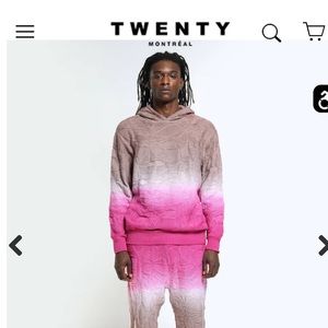Twenty Montreal. Crossover Netting Sweater Dip Dye
Hoodie